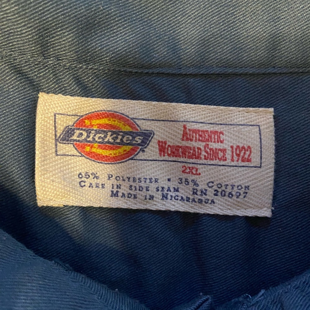 Men’s Original Dickies Brand Teal Blue Button Down Shirt XXL - Picture 2 of 3